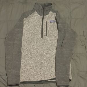 Patagonia Gray Zip Up Sweater with Quarter Zip and Fuzzy Texture